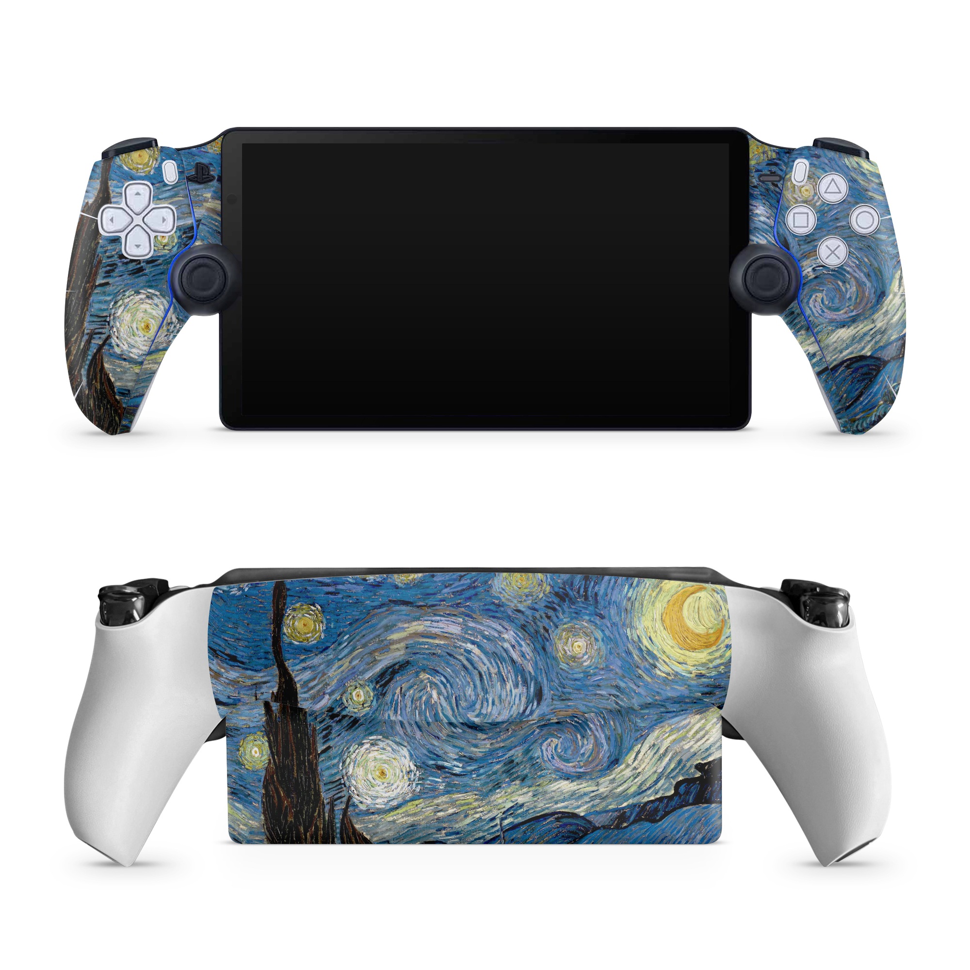 PlayStation Portal Skin design of Painting, Purple, Art, Tree, Illustration, Organism, Watercolor paint, Space, Modern art, Plant, with gray, black, blue, green colors
