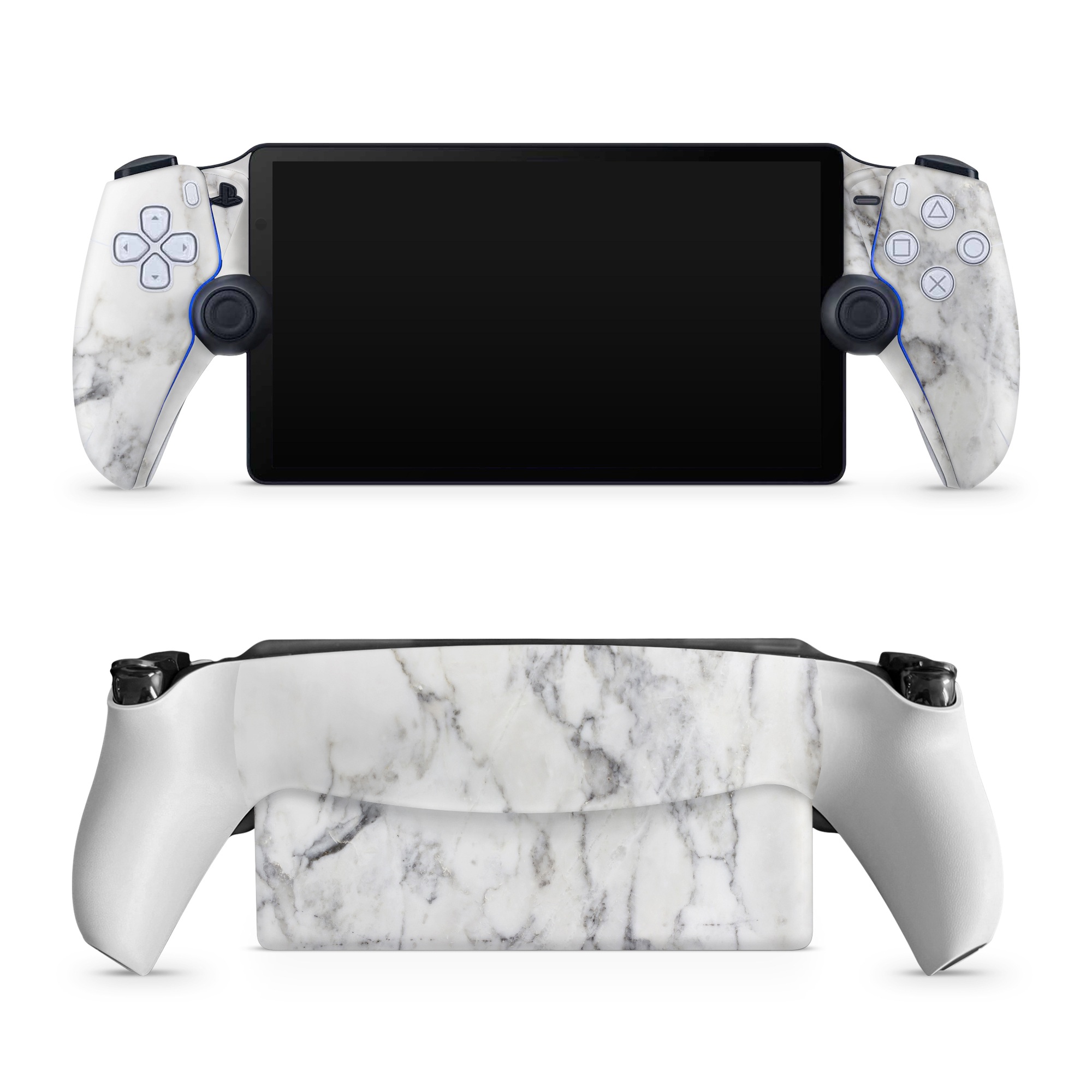 PlayStation Portal Skin design of White, Geological phenomenon, Marble, Black-and-white, Freezing, with white, black, gray colors