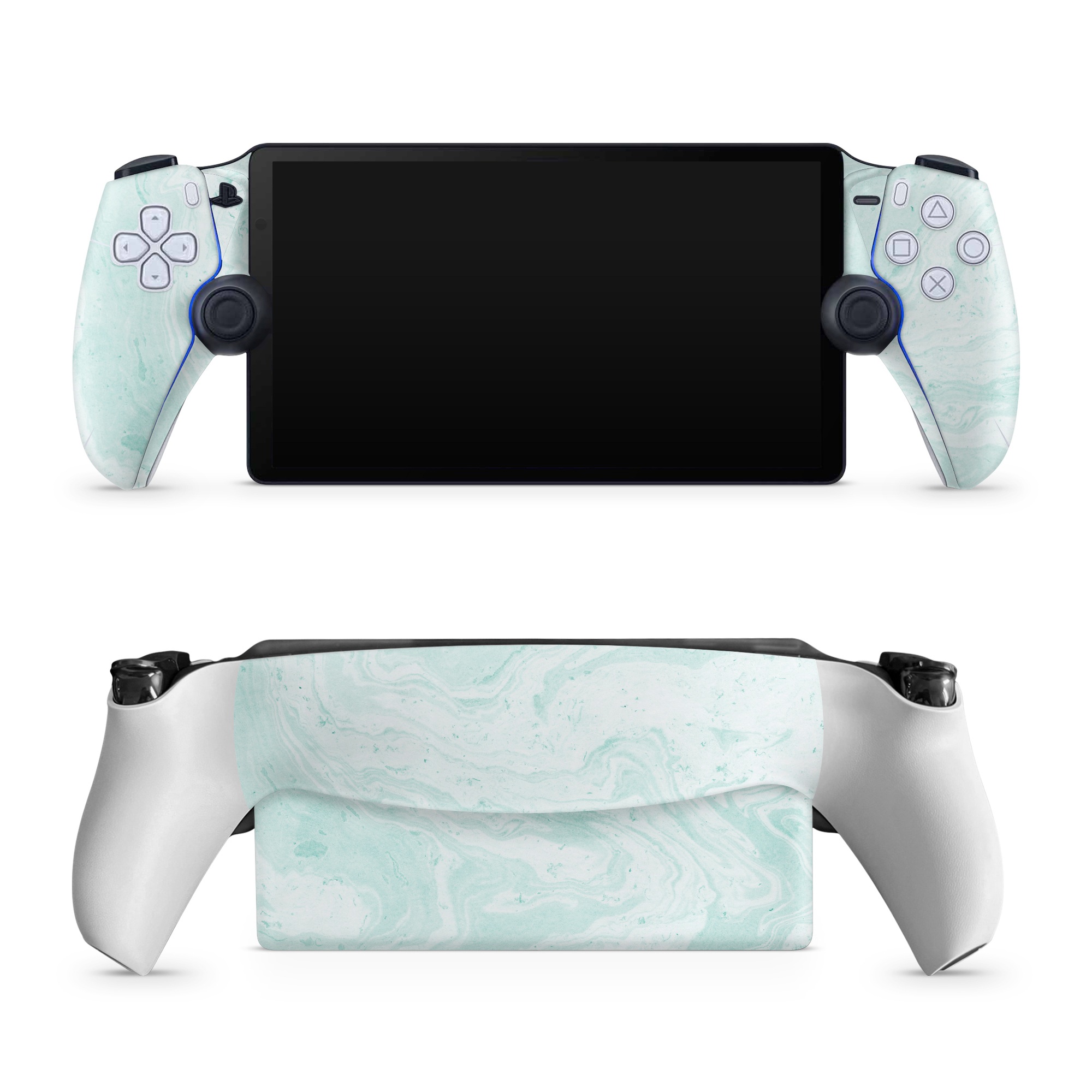 PlayStation Portal Skin design of White, Aqua, Pattern, with green, blue colors