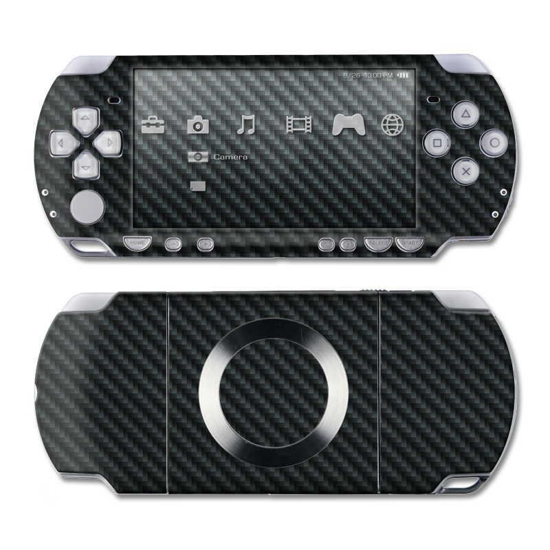 PSP 2nd Gen Slim & Lite Skin design of Green, Black, Blue, Pattern, Turquoise, Carbon, Textile, Metal, Mesh, Woven fabric with black colors