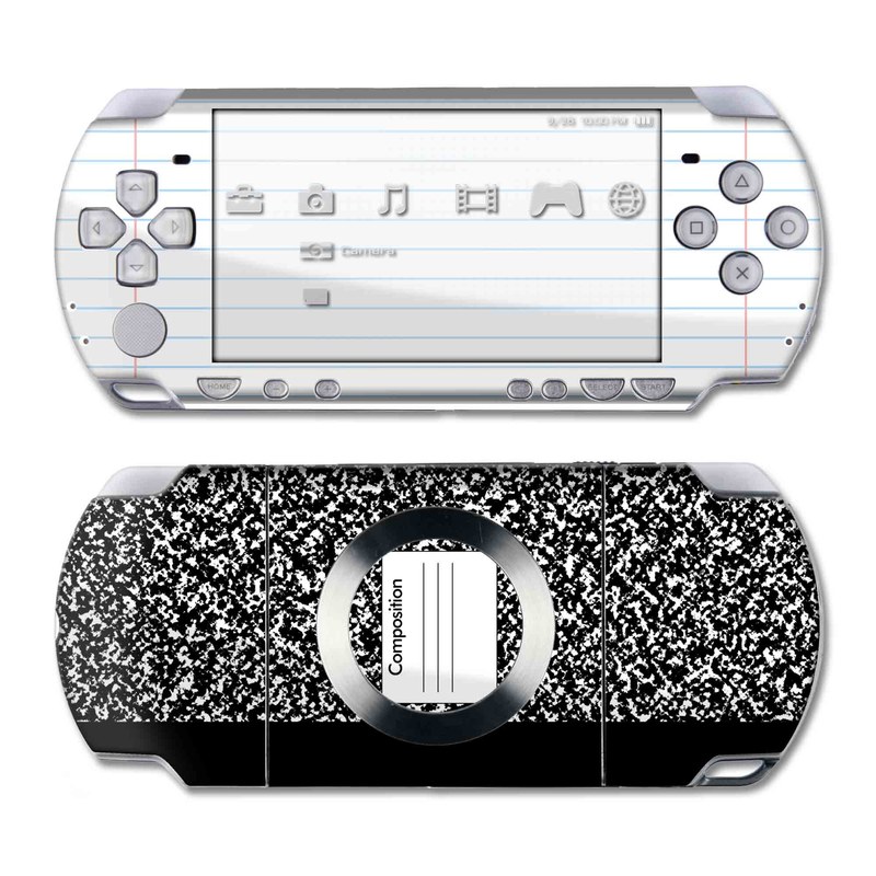 PSP 2nd Gen Slim & Lite Skin design of Text, Font, Line, Pattern, Black-and-white, Illustration, with black, gray, white colors