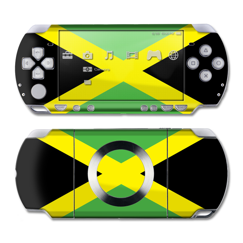 PSP 2nd Gen Slim & Lite Skin design of Green, Flag, Yellow, Macro photography, Graphics, Graphic design, with black, green, yellow colors