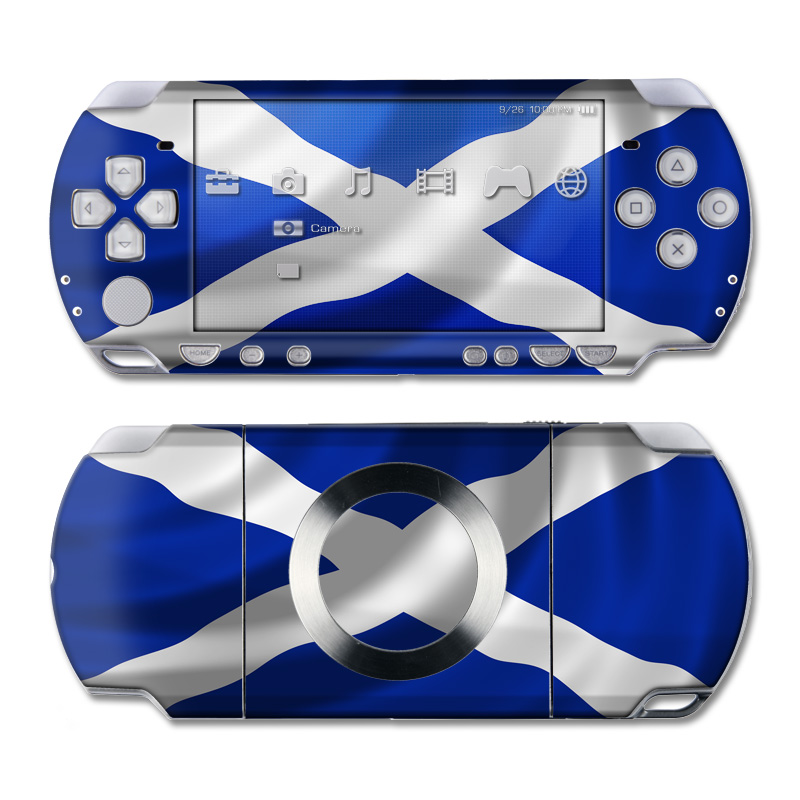 PSP 2nd Gen Slim & Lite Skin design of Flag, Blue, Cobalt blue, Electric blue, Gesture, Flag of the united states, with blue, gray, black, white colors