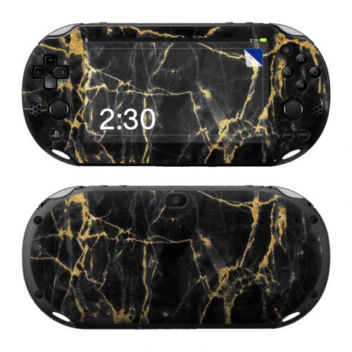 Black Gold Marble PlayStation Vita 2000 Skin