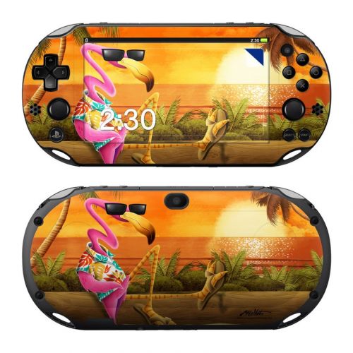 Sunset Flamingo PlayStation Vita 2000 Skin