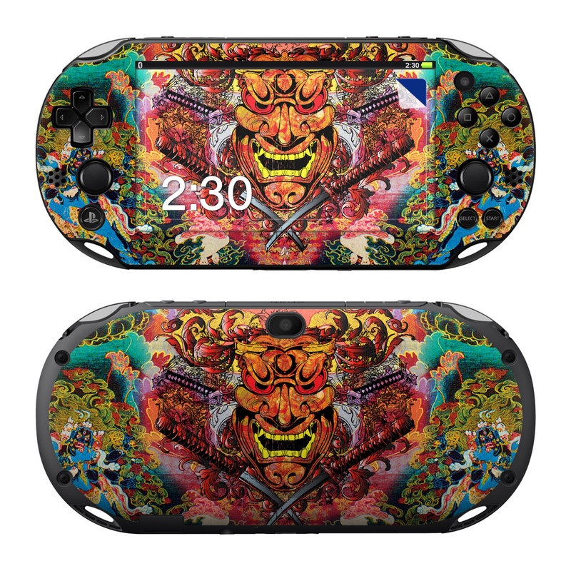 PlayStation Vita 2000 Skin design of Art, Psychedelic art, Visual arts, Illustration, Fictional character, Demon, with red, orange, yellow colors