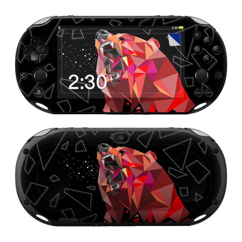 PlayStation Vita 2000 Skin design of Graphic design, Triangle, Font, Illustration, Design, Art, Visual arts, Graphics, Pattern, Space, with black, red colors