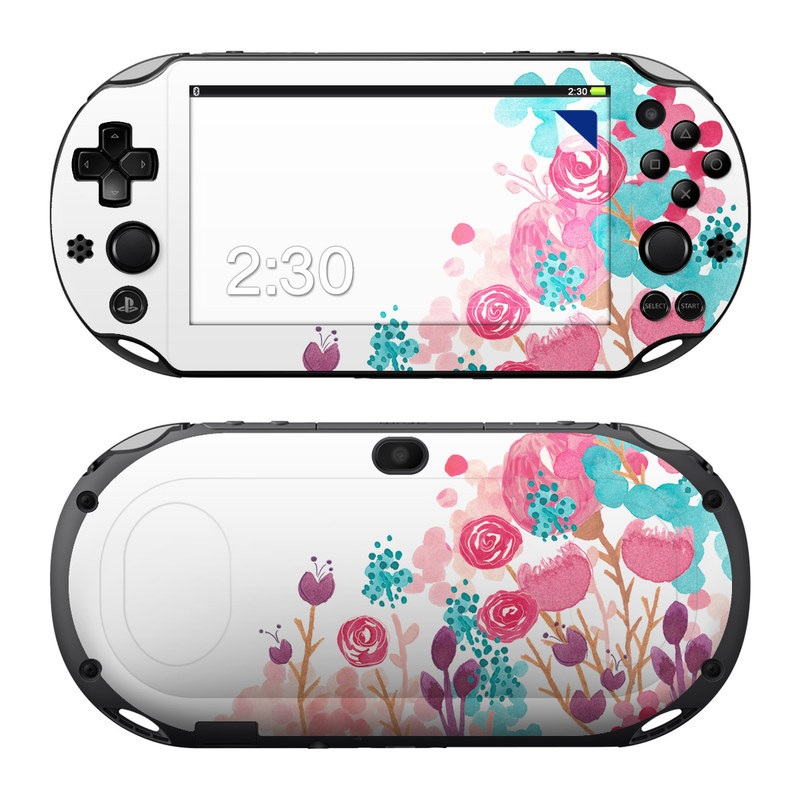 PlayStation Vita 2000 Skin design of Pink, Pattern, Design, Illustration, Clip art, Plant, Graphics, Art, with white, pink, purple, blue, red colors