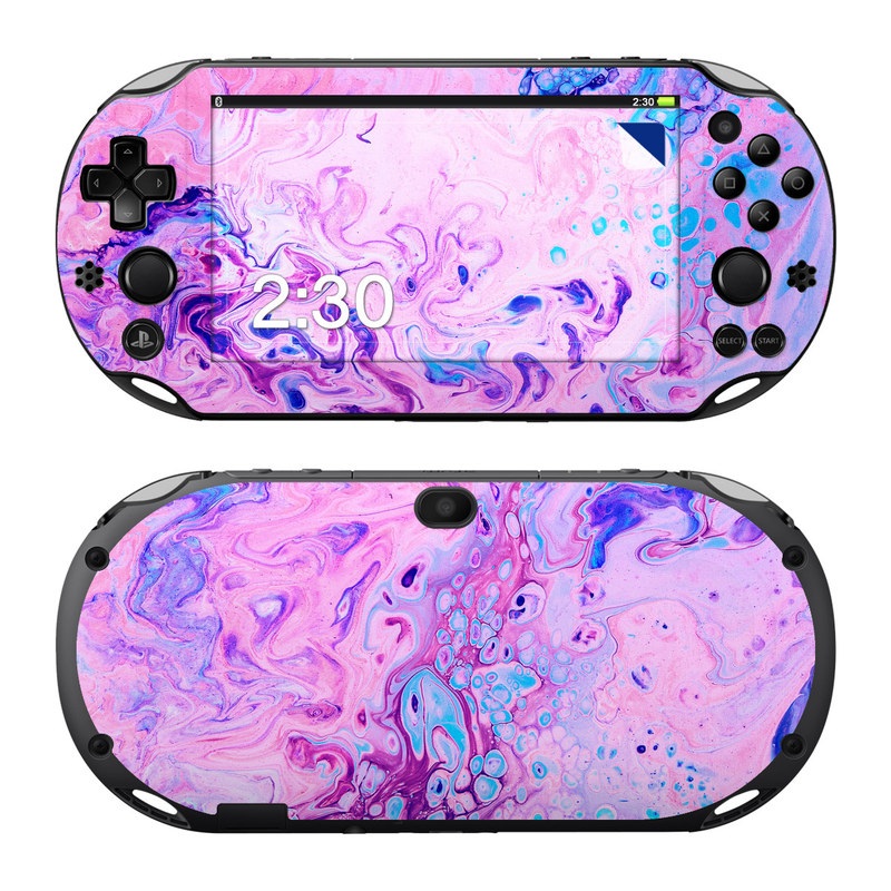 PlayStation Vita 2000 Skin design of Purple, Violet, Lilac, Art, Pattern, Modern art, Painting, Visual arts, Acrylic paint, Magenta, with pink, purple, blue colors