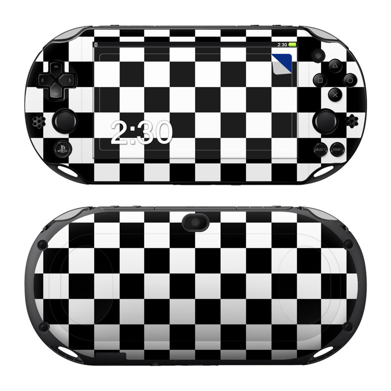 PlayStation Vita 2000 Skin design of Black, Photograph, Games, Pattern, Indoor games and sports, Black-and-white, Line, Design, Recreation, Square, with black, white colors