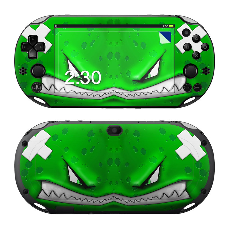 PlayStation Vita 2000 Skin design of Green, Font, Animation, Logo, Graphics, Games, with green, white colors