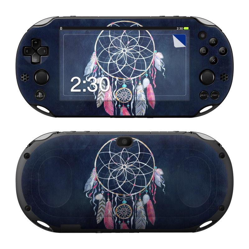 PlayStation Vita 2000 Skin design of Fashion accessory, Jewellery, Textile, Illustration, Turquoise, Art, Still life photography, with blue, white, pink, yellow, orange, blue colors