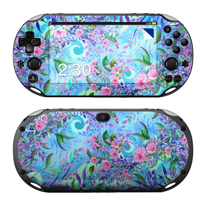 PlayStation Vita 2000 Skin design of Psychedelic art, Pattern, Lilac, Purple, Art, Pink, Design, Fractal art, Visual arts, Organism, with gray, blue, purple colors