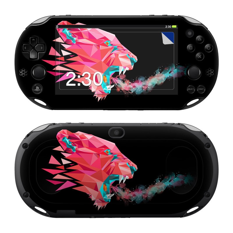PlayStation Vita 2000 Skin design of Pink, Graphic design, Illustration, Design, Organism, Graphics, Font, Art, Animation, Pattern, with black, red, pink, gray colors