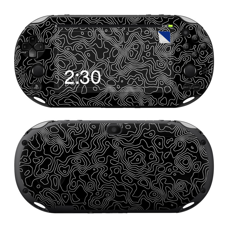PlayStation Vita 2000 Skin design of Art, Motif, Pattern, Symmetry, Monochrome, Circle, Font, Visual arts, Illustration, Monochrome photography, with black, gray colors