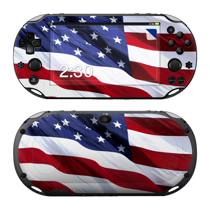 PlayStation Vita 2000 Skin design of Flag, Flag of the united states, Flag Day (USA), Veterans day, Memorial day, Holiday, Independence day, Event, with red, blue, white colors
