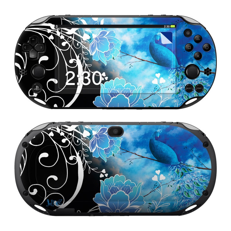 PlayStation Vita 2000 Skin design of Blue, Pattern, Graphic design, Design, Illustration, Organism, Visual arts, Graphics, Plant, Art, with black, blue, gray, white colors