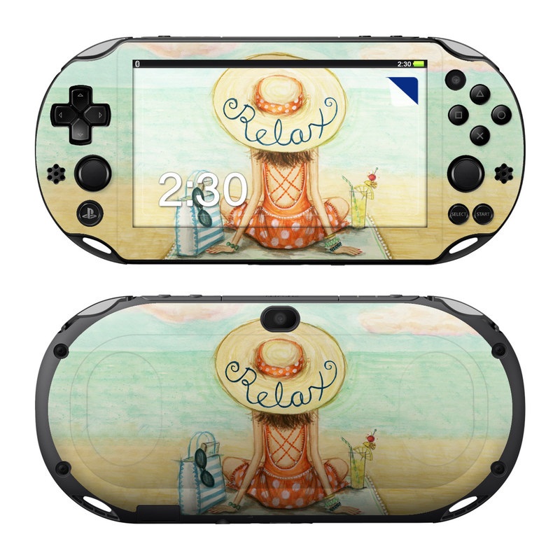 PlayStation Vita 2000 Skin design of Illustration, Cartoon, Watercolor paint, Art, Drawing, Child art, Sketch, Paint, Still life, with white, yellow, blue, red, black, yellow colors