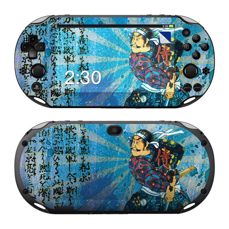 PlayStation Vita 2000 Skin design of Art, Illustration, Painting, with blue, black, gray, green, red colors