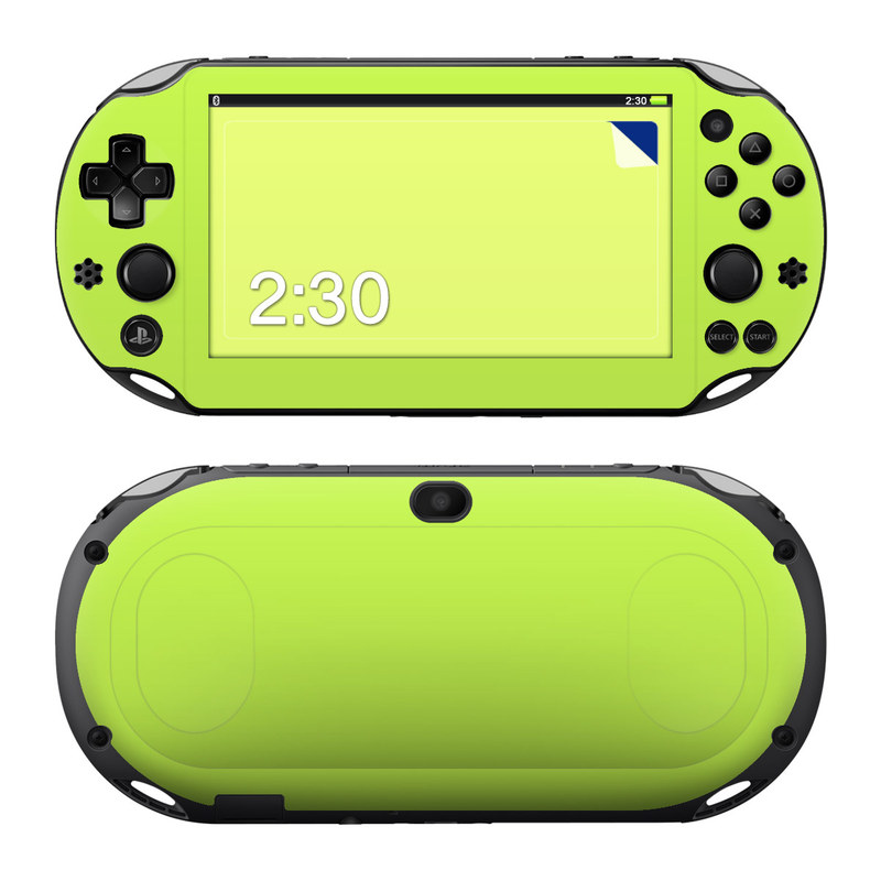 PlayStation Vita 2000 Skin design of Green, Yellow, Text, Leaf, Font, Grass, with green colors