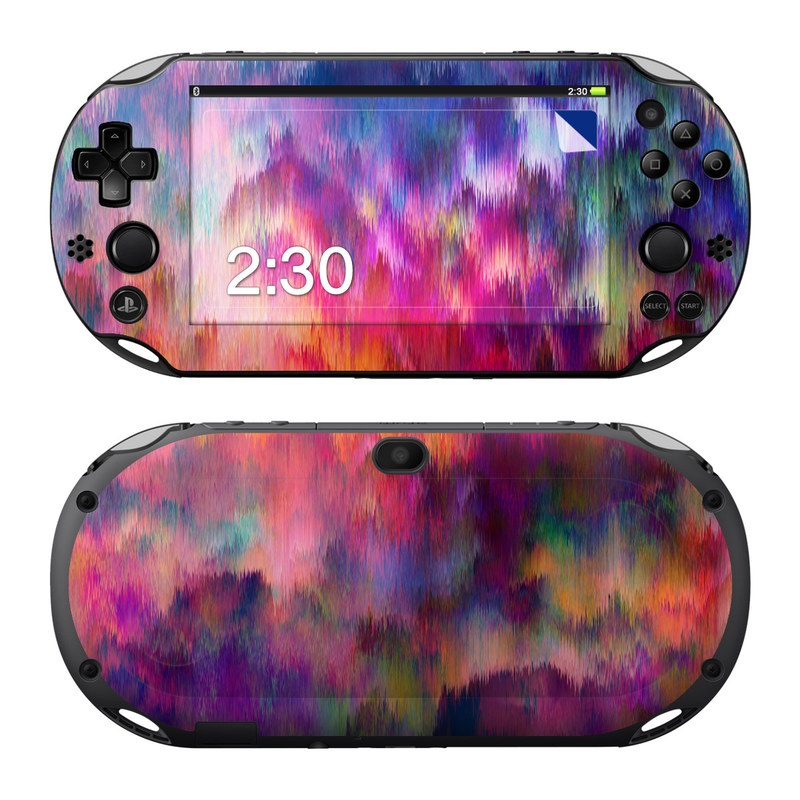 PlayStation Vita 2000 Skin design of Sky, Purple, Pink, Blue, Violet, Painting, Watercolor paint, Lavender, Cloud, Art, with red, blue, purple, orange, green colors