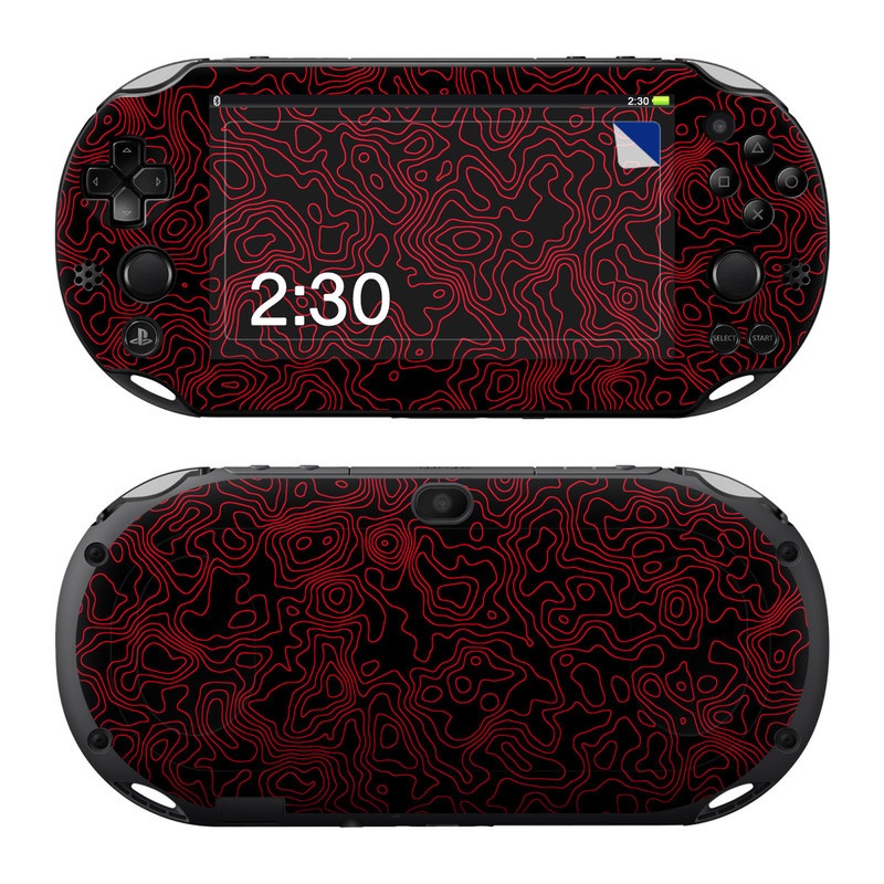 PlayStation Vita 2000 Skin design of Pink, Art, Motif, Magenta, Font, Pattern, Symmetry, Rectangle, Circle, Electric blue, with black, red colors