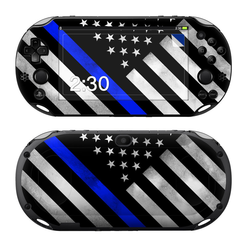 PlayStation Vita 2000 Skin design of Flag of the united states, Flag, Cobalt blue, Pattern, Line, Black-and-white, Design, Monochrome, Electric blue, Parallel, with black, white, gray, blue colors