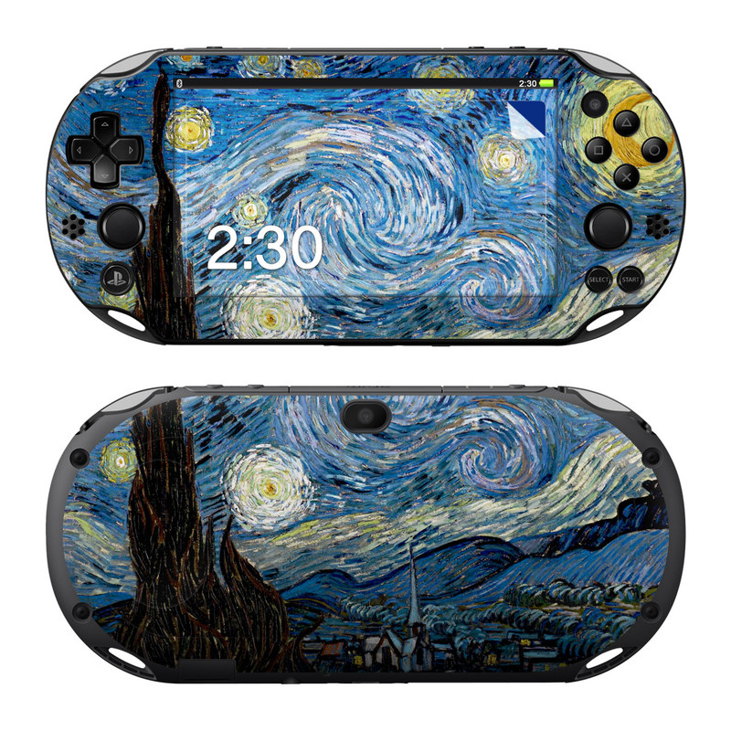 PlayStation Vita 2000 Skin design of Painting, Purple, Art, Tree, Illustration, Organism, Watercolor paint, Space, Modern art, Plant, with gray, black, blue, green colors