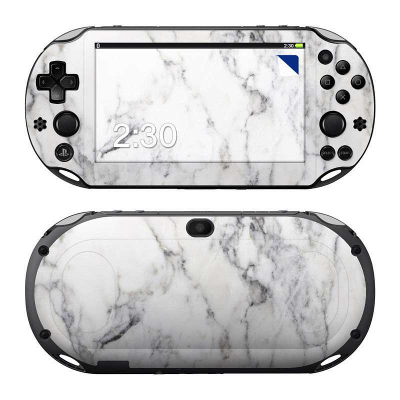 PlayStation Vita 2000 Skin design of White, Geological phenomenon, Marble, Black-and-white, Freezing, with white, black, gray colors