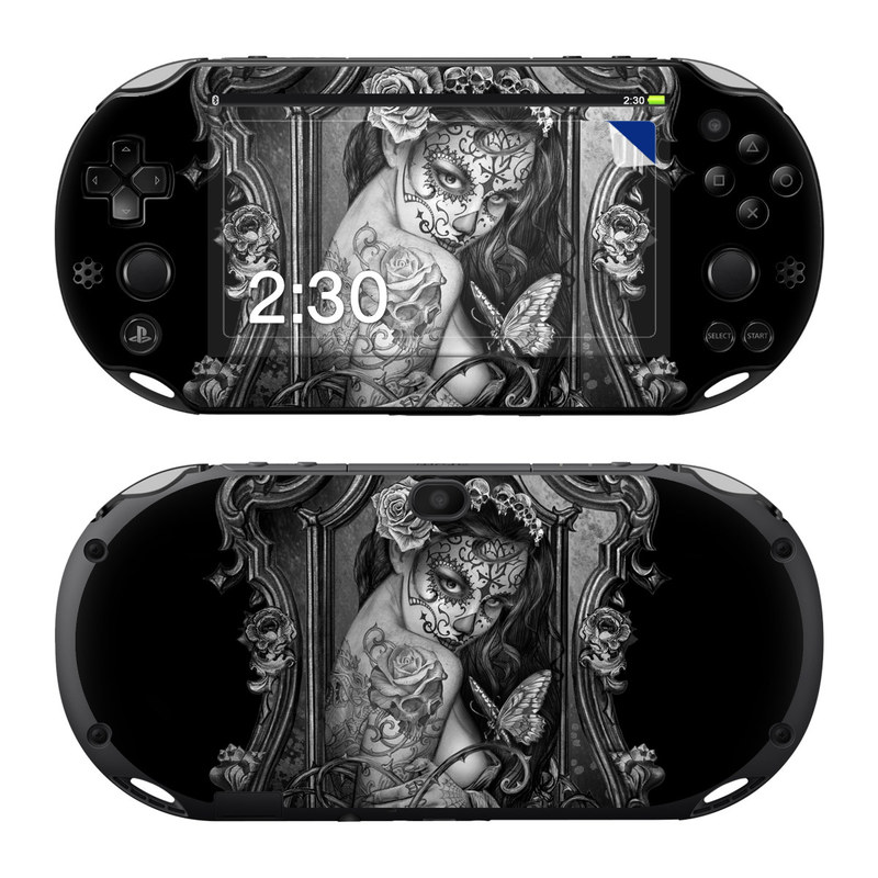 PlayStation Vita 2000 Skin design of Style, Art, Monochrome, Black-and-white, Monochrome Photography, Visual Arts, Illustration, Painting, Drawing, with black, white, gray colors