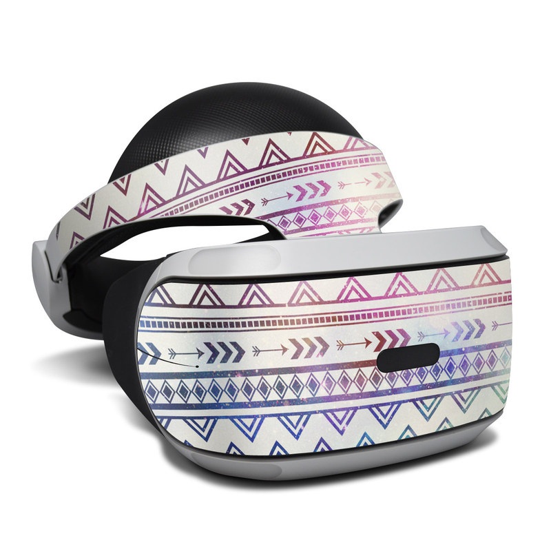 PlayStation VR Skin design of Pattern, Line, Teal, Design, Textile, with gray, pink, yellow, blue, black, purple colors