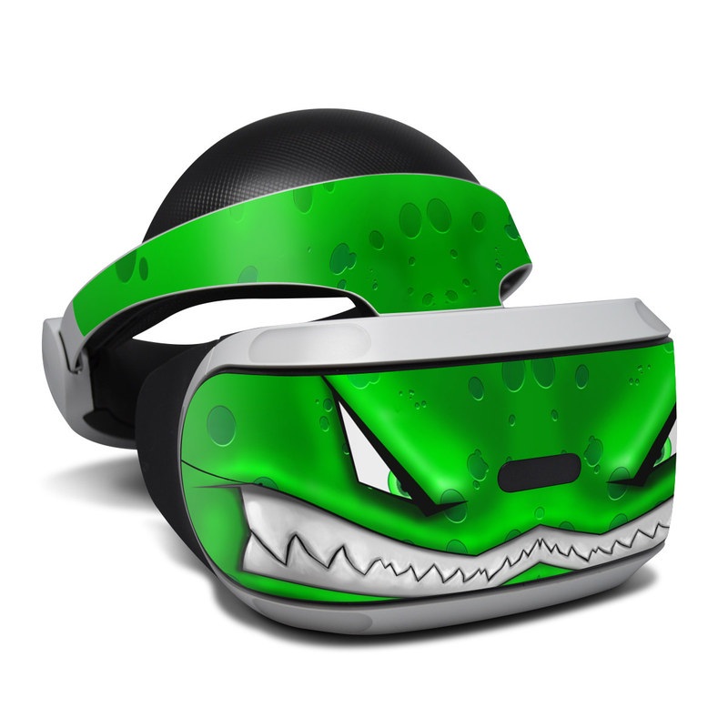 PlayStation VR Skin design of Green, Font, Animation, Logo, Graphics, Games, with green, white colors
