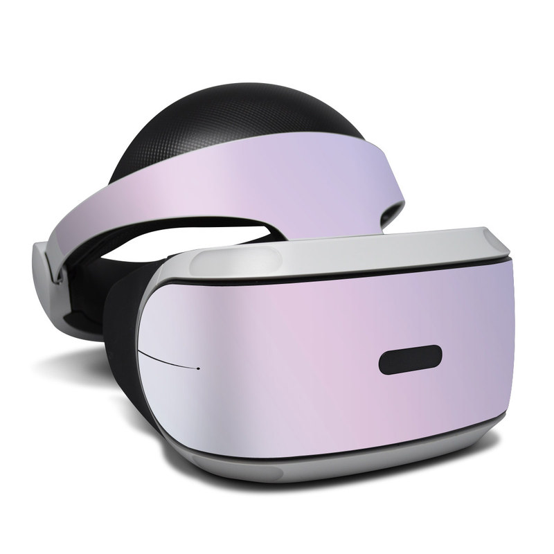 PlayStation VR Skin design of White, Blue, Daytime, Sky, Atmospheric phenomenon, Atmosphere, Calm, Line, Haze, Fog, with pink, purple, blue colors