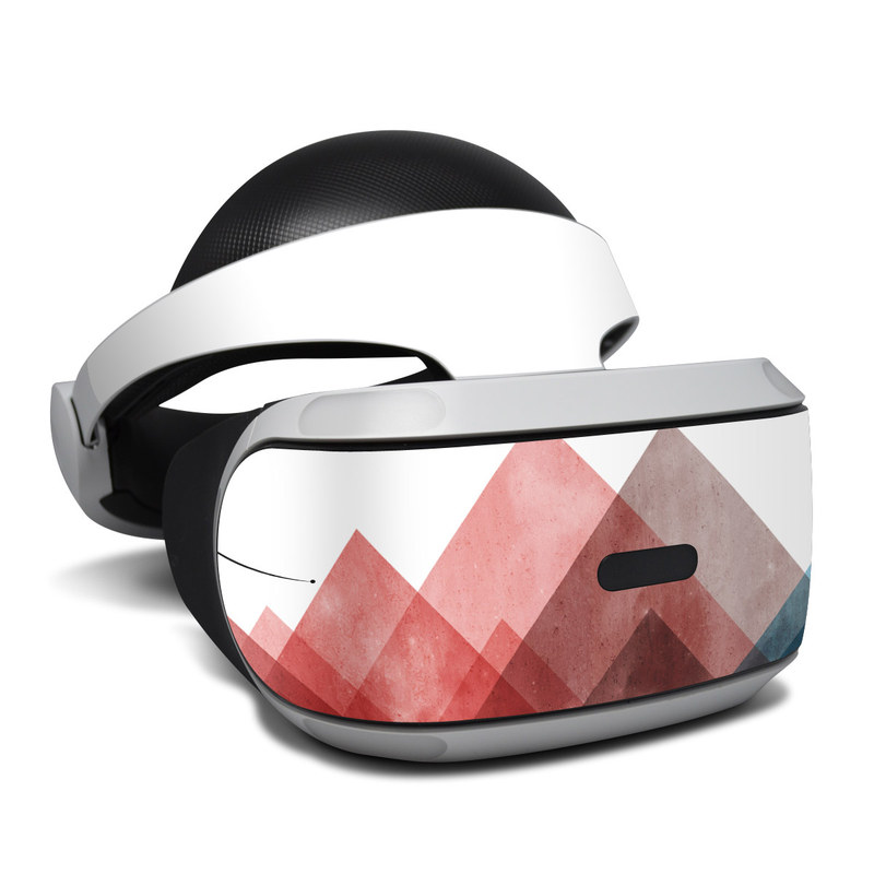 PlayStation VR Skin design of Blue, Red, Sky, Pink, Line, Architecture, Font, Graphic design, Colorfulness, Illustration, with red, pink, blue colors