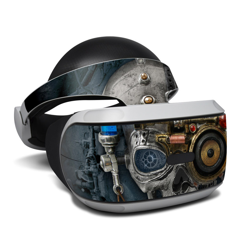 PlayStation VR Skin design of Engine, Auto part, Still life photography, Personal protective equipment, Illustration, Automotive engine part, Art, with black, gray, red, green colors
