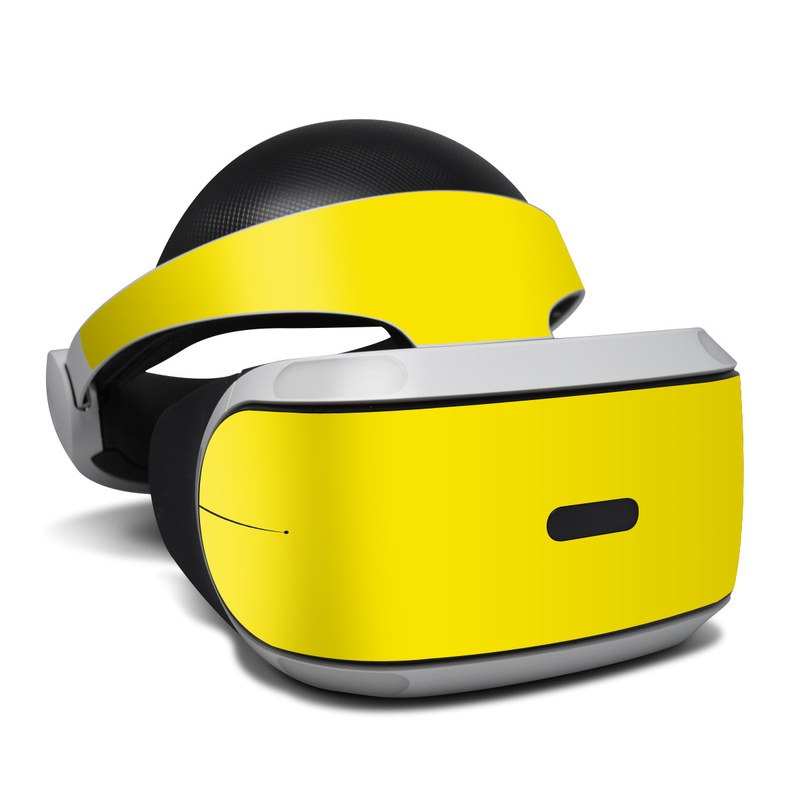 PlayStation VR Skin design of Green, Yellow, Orange, Text, Font, with yellow colors