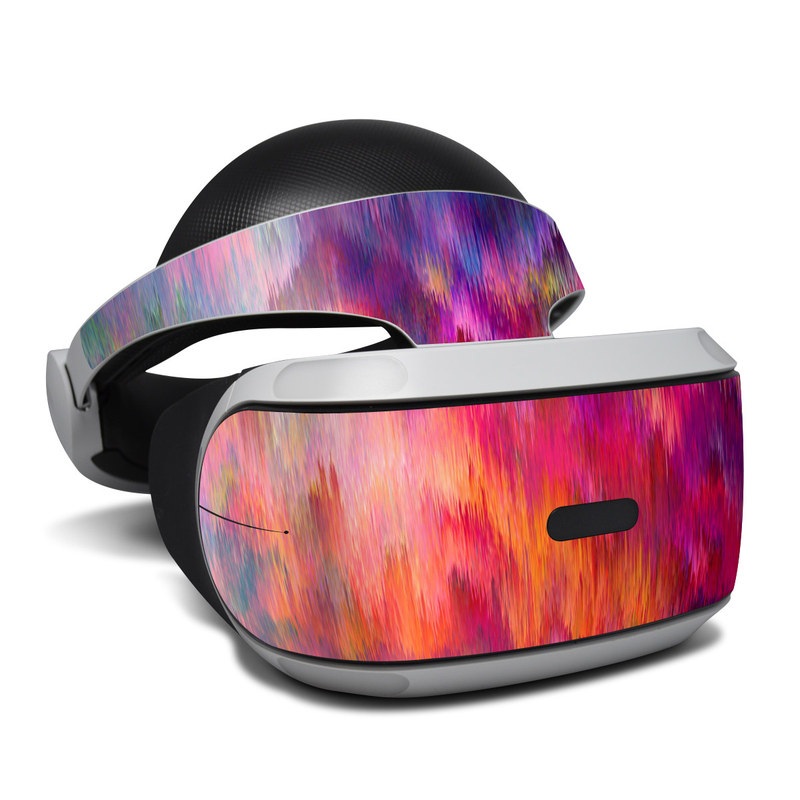 PlayStation VR Skin design of Sky, Purple, Pink, Blue, Violet, Painting, Watercolor paint, Lavender, Cloud, Art, with red, blue, purple, orange, green colors