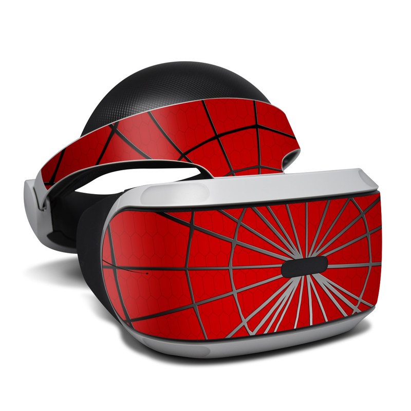 PlayStation VR Skin design of Red, Symmetry, Circle, Pattern, Line, with red, black, gray colors