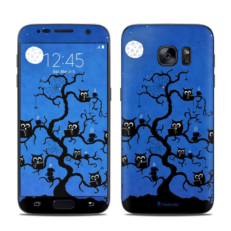 Samsung Galaxy S7 Skin design of Illustration, Organism, Pattern, with blue, black colors