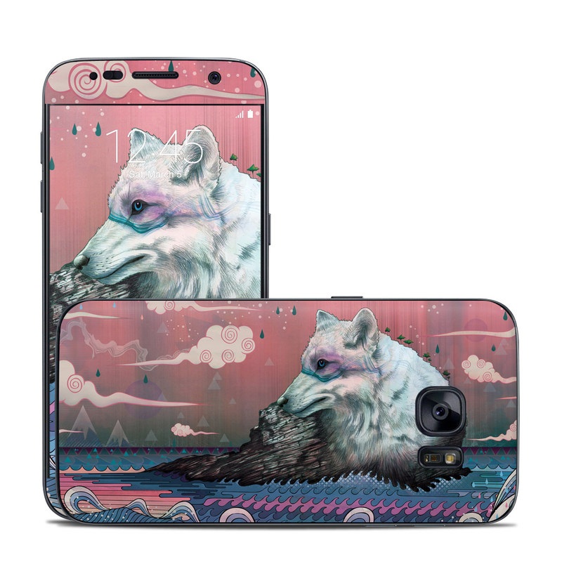 Samsung Galaxy S7 Skin design of Illustration, Art, with gray, black, blue, red, purple colors