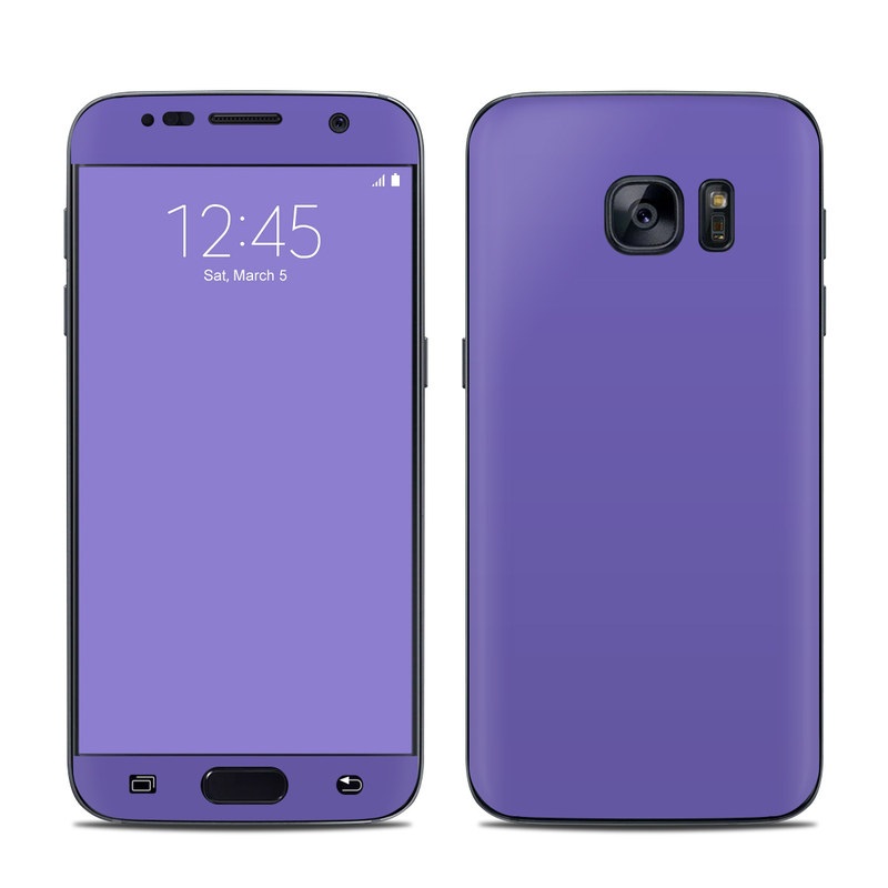 Samsung Galaxy S7 Skin design of Blue, Violet, Sky, Purple, Daytime, Black, Lilac, Cobalt blue, Pink, Azure, with purple colors