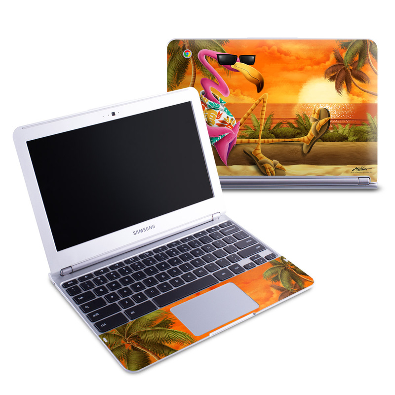 Samsung Chromebook 1 Skin design of Cartoon, Art, Animation, Illustration, Plant, Cg artwork, Shoe, Fictional character, with red, orange, green, black, pink colors
