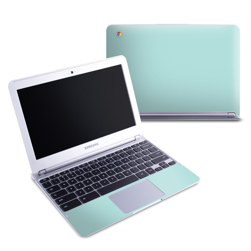 Samsung Chromebook 1 Skin design of Green, Blue, Aqua, Turquoise, Teal, Azure, Text, Daytime, Yellow, Sky, with blue colors