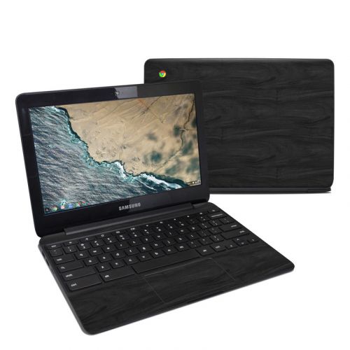 Black Woodgrain Samsung Chromebook 3 Skin
