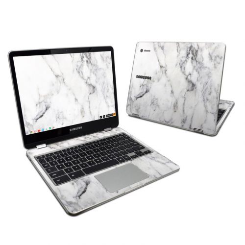 White Marble Samsung Chromebook Plus 2017 Skin