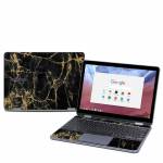 Black Gold Marble Samsung Chromebook Plus 2018 Skin