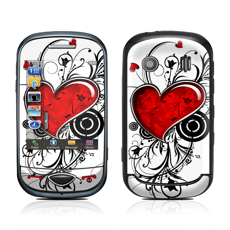 Samsung Corby Plus Skin design of Heart, Line art, Love, Clip art, Plant, Graphic design, Illustration, with white, gray, black, red colors