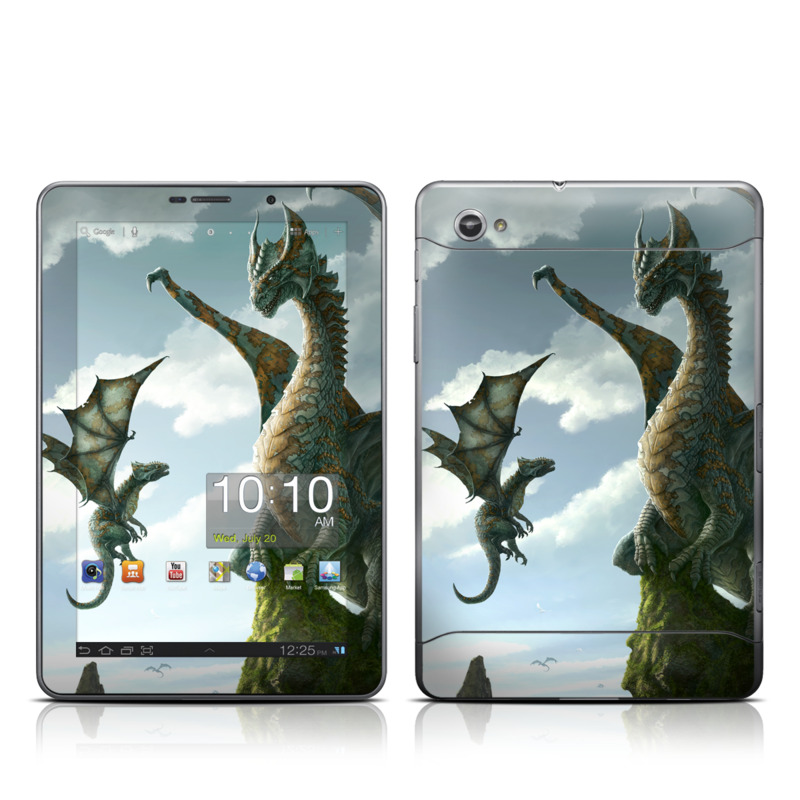 Samsung Galaxy Tab 7.7 Skin design of Dragon, Cg artwork, Fictional character, Mythical creature, Mythology, Extinction, Cryptid, Illustration, Games, Massively multiplayer online role-playing game with black, gray, blue, white, purple colors