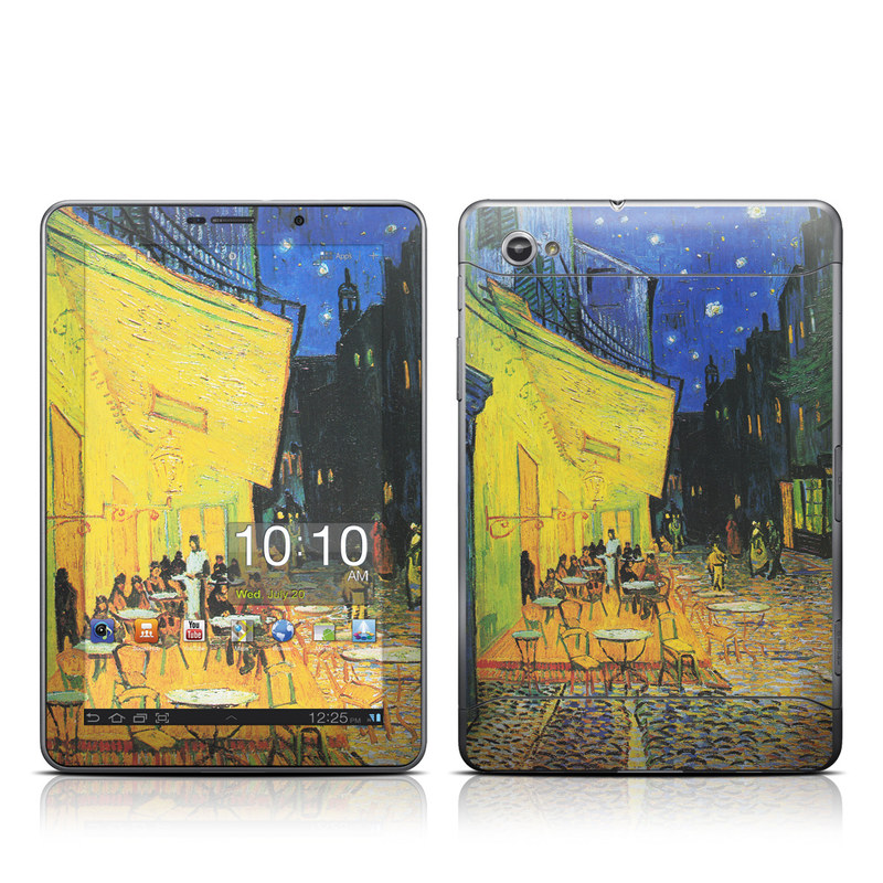 Samsung Galaxy Tab 7.7 Skin design of Painting, Art, Yellow, Watercolor paint, Illustration, Modern art, Visual arts, Street, Infrastructure, Tree, with green, black, blue, gray, red colors