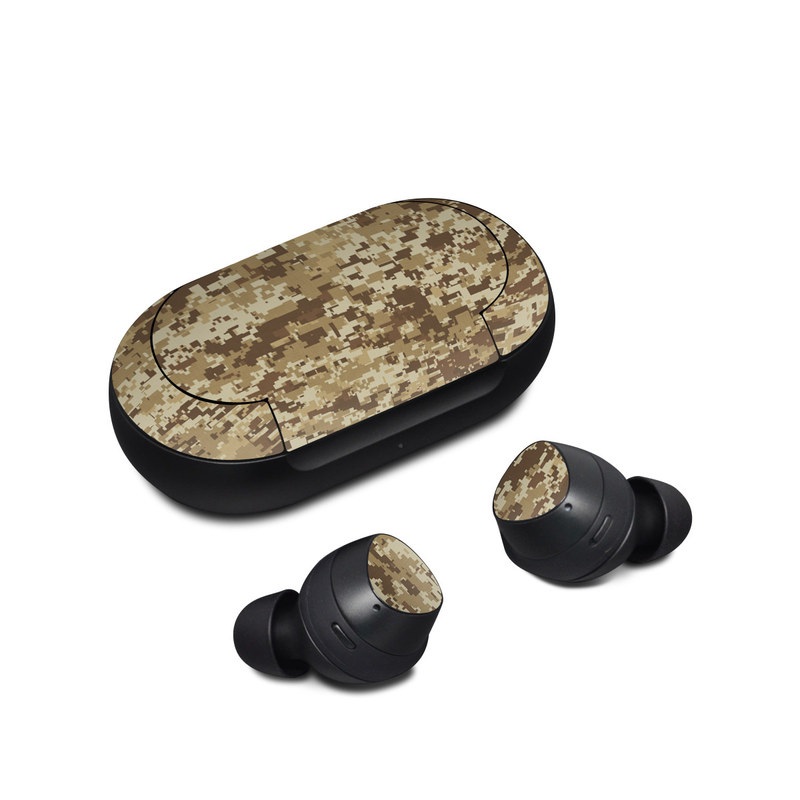 Samsung Galaxy Buds Skin design of Military camouflage, Brown, Pattern, Camouflage, Wall, Beige, Design, Textile, Uniform, Flooring, with brown colors